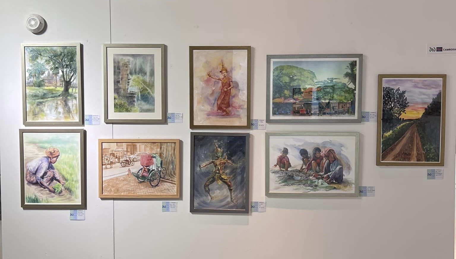 Cambodian watercolor artworks exhibited in Maru Art Gallery, Seoul, South Korea